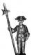  1756-63 Saxon Musketeer sergeant, at attention with halberd 