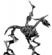  Skeletal horse and rider, with horse & musket weapons 